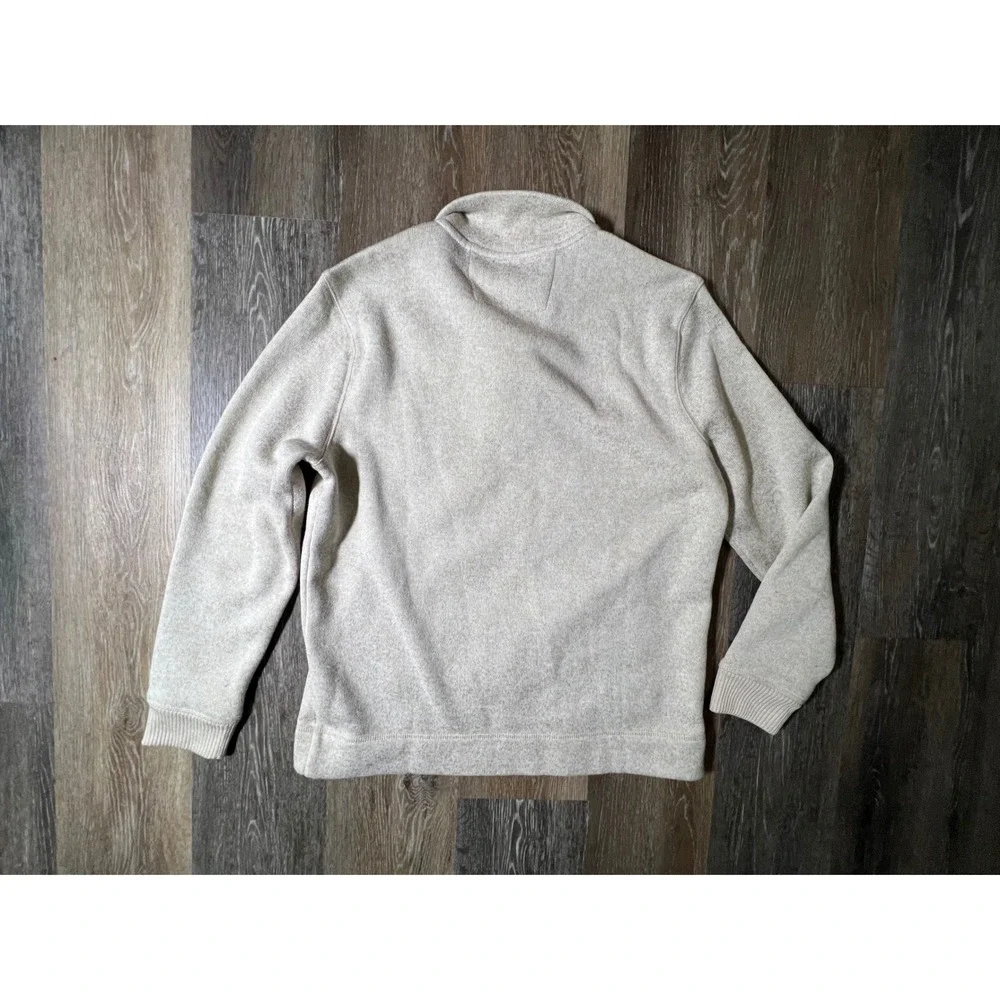 Banana Republic Pullover Mens Large Oatmeal Excellent Quarter Button‎ Sweater